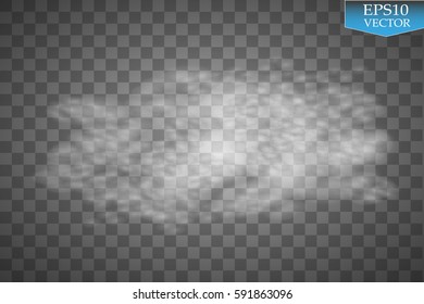White cloud isolated on transparent background. Vector