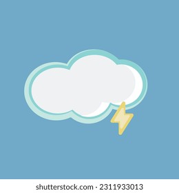 White cloud with lightning vector