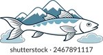 A white cloud mountain minnow fish vector artwork illustration