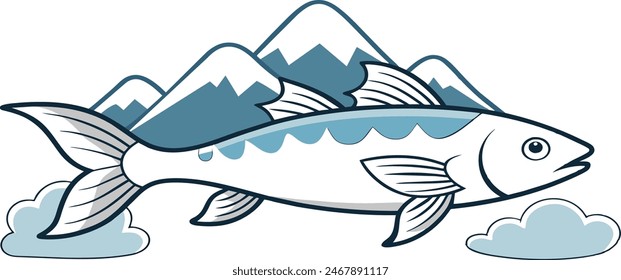 A white cloud mountain minnow fish vector artwork illustration