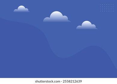 White Cloud on blue sky paper cut design. Vector paper art illustration. Paper cut style. Place for text.