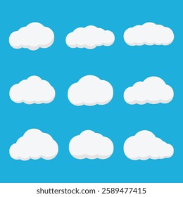 White Cloud on Blue Sky Vector Art