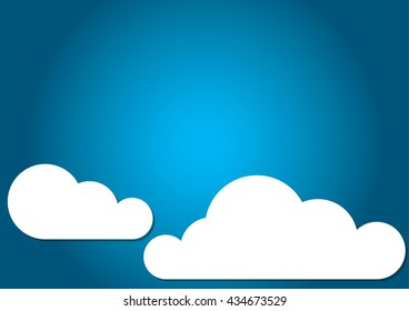 White Cloud on blue sky - flat style illustration