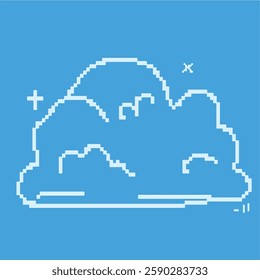 White cloud outline on a blue background, minimalist and clean design suitable for weather and nature themes.