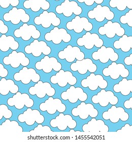 White Cloud pattern on the Blue Sky Background