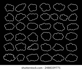 white cloud shape outline illustration