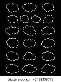 white cloud shape outline illustration