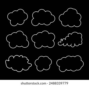 ilustración de contorno de nubes blancas