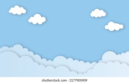 White cloud with sky on blue landscape  background vector
