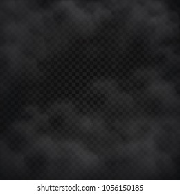 White cloud or smoke isolated on black background