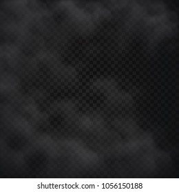 White cloud or smoke isolated on black background
