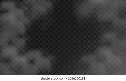 White cloud or smoke isolated on black background