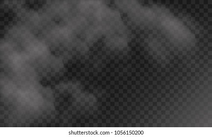White cloud or smoke isolated on black background