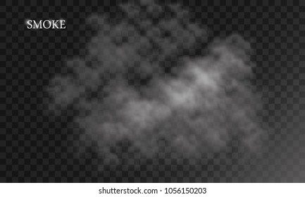 White cloud or smoke isolated on black background