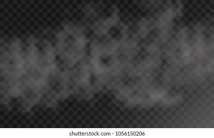 White cloud or smoke isolated on black background
