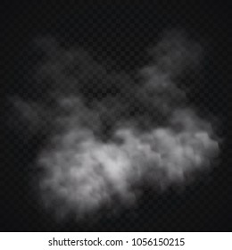 White cloud or smoke isolated on black background