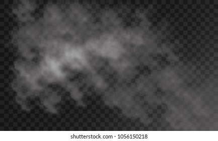 White cloud or smoke isolated on black background