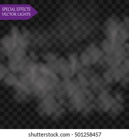 White cloud or smoke isolated on black background