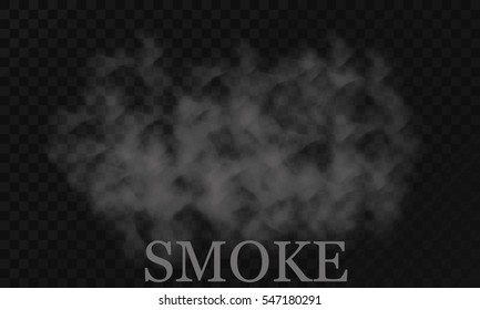 White cloud or smoke isolated on black background