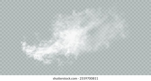 White cloud, smoke, steam, fog effect. White steam, creeping smoke border. Cloud and growing smog mockup. Vector 10 ep.