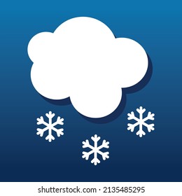white cloud with snowflakes icon, vector illustration 