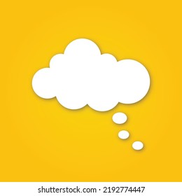 White Cloud Aufkleber einzeln auf gelbem Speech-Bubble. Vektorgrafik

