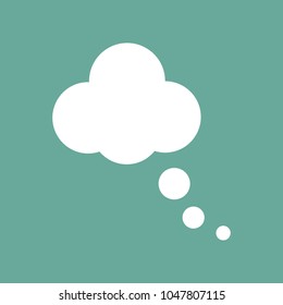White cloud. To tell. Thoughts. Simple flat style.