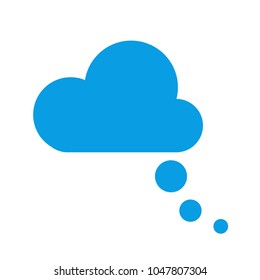 White cloud. To tell. Thoughts. Simple flat style.