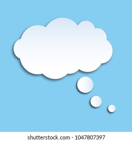 White cloud. To tell. Thoughts. Simple flat style.