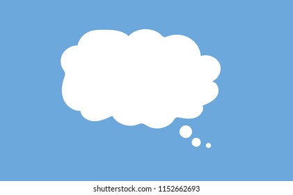 White cloud To tell us Thoughts Simple flat style Cloud chat icon Comic speech bubbles icon Clouds in the blue sky Vector Fluffy clouds Cute cartoon cloudscape fun funny Cloudy weather sign Lazy day