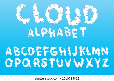 White Cloud Vector Alphabet Illustration Abc Stock Vector (Royalty Free ...