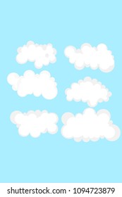 White cloud vector blue background