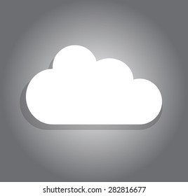 white cloud vector design illustration with gray background 