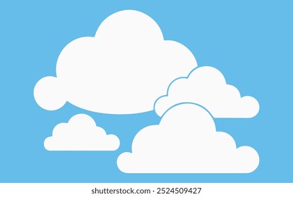 White cloud vector icons  set  illustration 