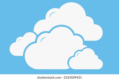 White cloud vector icons  set  illustration 