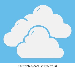 White cloud vector icons  set  illustration 