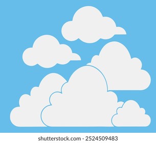 White cloud vector icons  set  illustration 