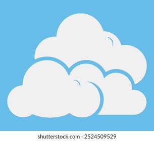 White cloud vector icons  set  illustration 