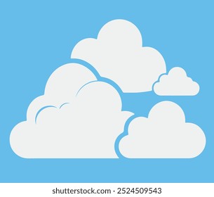 White cloud vector icons  set  illustration 