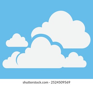 White cloud vector icons  set  illustration 