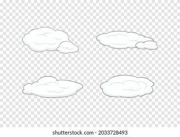 white cloud vector isolated on transparency background ep159