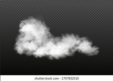 White Cloudiness ,fog Or Smoke On Dark Checkered Background.Cloudy Sky Or Smog Over The City.Vector Illustration.