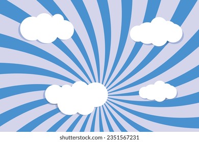 White clouds against the background of the sunny sky. Summer, weather, nature, space concept.