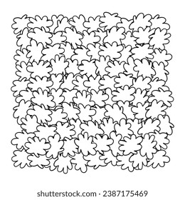 White clouds background, doodle contour drawing