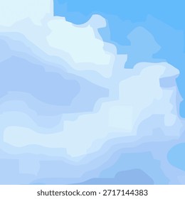 White clouds background on a blue sky. Blue sky and white clouds in a flat style. Vector illustration.