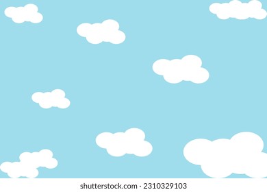white clouds with and blue background snowman vector illustration - Shutterstock ID 2310329103
