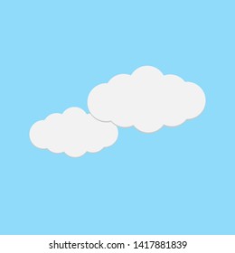 White clouds in the blue sky icon-vector
