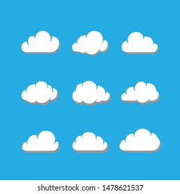 White clouds and blue sky logo icon vector.