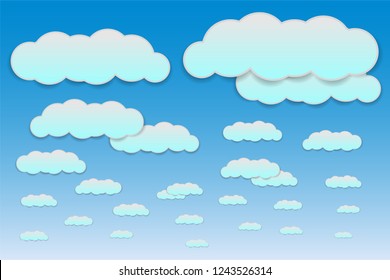 White clouds and blue sky. Vector image. Background. Texture.
