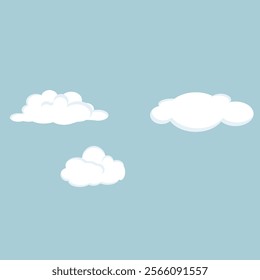 White clouds with bluish shadow against blue sky